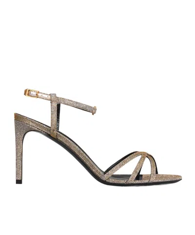 CELINE CELINE SOIR SANDAL IN IRIDESCENT FABRIC