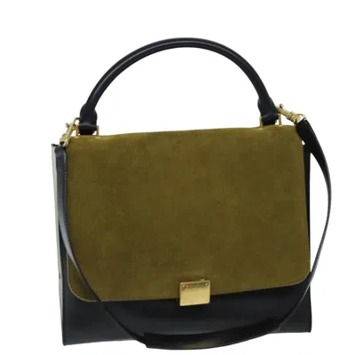 CELINE TRAPÈZE SUEDE HANDBAG (PRE-OWNED)