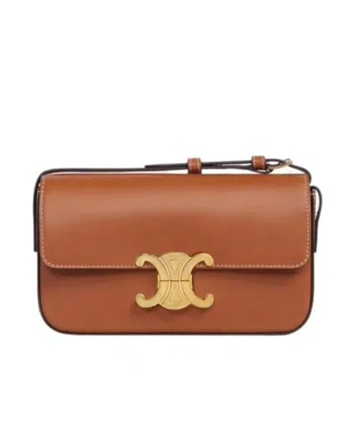 CELINE TRIOMPHE SHOULDER BAG IN NATURAL CALFSKIN