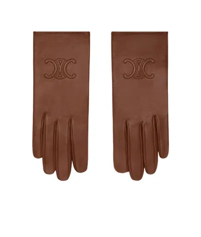 CELINE TRIOMPHE GLOVES IN PLONGÉ LAMBSKIN
