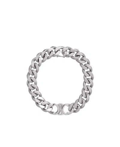 CELINE TRIOMPHE GOURMETTE BRACELET IN BRASS WITH RHODIUM FINISH