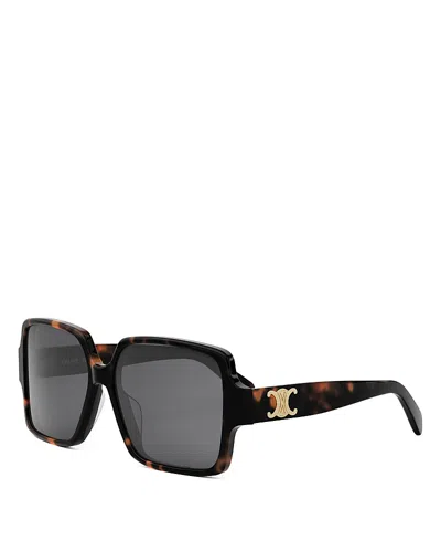 CELINE TRIOMPHE SQUARE SUNGLASSES, 60MM