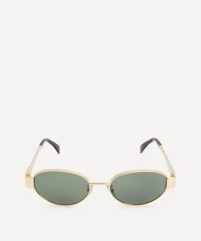 CELINE CELINE WOMEN'S TRIOMPHE OVAL SUNGLASSES GOLD