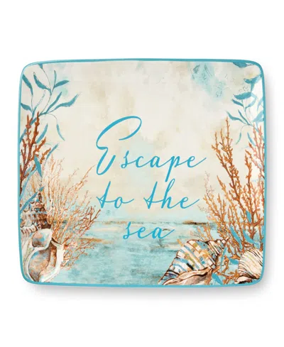 CERTIFIED INTERNATIONAL ESCAPE TO THE SEA RECTANGULAR PLATTER