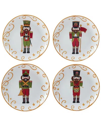CERTIFIED INTERNATIONAL CERTIFIED INTERNATIONAL HOLIDAY MAGIC NUTCRACKER SET OF 4 DESSERT PLATES