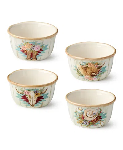 CERTIFIED INTERNATIONAL ROSEWOOD ICE CREAM BOWLS, SET OF 4, SERVICE FOR 4