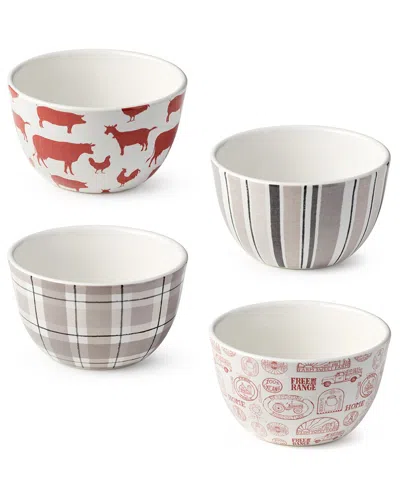 CERTIFIED INTERNATIONAL CERTIFIED INTERNATIONAL VINTAGE FARM SET OF 4 ICE CREAM BOWLS