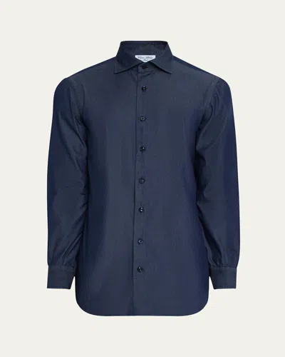 CESARE ATTOLINI MEN'S DENIM SPORT SHIRT