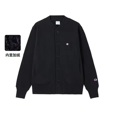 CHAMPION Champion 【品牌直营】秋冬小Clogo开衫圆领卫衣外套男加绒保暖休闲