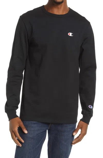 CHAMPION HERITAGE LONG SLEEVE T-SHIRT IN BLACK