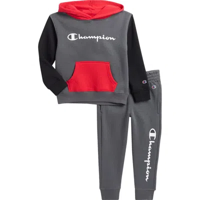 CHAMPION CHAMPION KIDS' LOGO COLORBLOCK HOODIE & JOGGERS SET