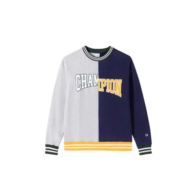 CHAMPION Champion 【品牌直营】秋冬圆领套头卫衣男圆领拼接时尚LOGO休闲纯棉