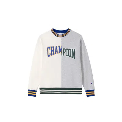 CHAMPION Champion 【品牌直营】秋冬圆领套头卫衣男圆领拼接时尚LOGO休闲纯棉