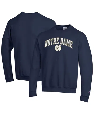 CHAMPION MEN'S NAVY NOTRE DAME FIGHTING IRISH ARCH OVER LOGO PULLOVER SWEATSHIRT