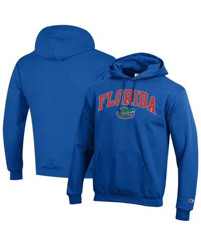CHAMPION MEN'S ROYAL FLORIDA GATORS ARCH OVER LOGO PULLOVER HOODIE