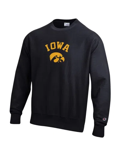 CHAMPION REVERSE WEAVE CREWNECK IOWA HAWKEYES BLACK