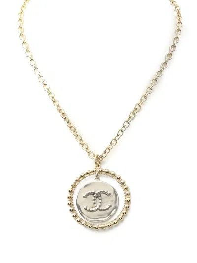 CHANEL 1986-1988 BEADED-CIRCLE PENDANT NECKLACE