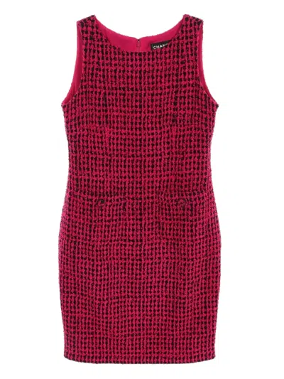 CHANEL 1986-1988 TWEED SLEEVELESS DRESS