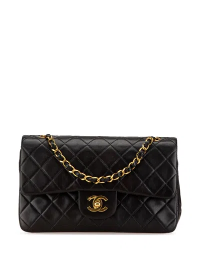 CHANEL 1994-1996 SMALL CLASSIC LAMBSKIN DOUBLE FLAP SHOULDER BAG