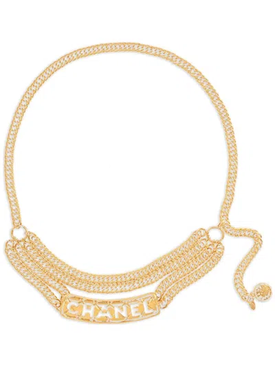 CHANEL 1994 LOGO PLAQUE CHAIN BELT