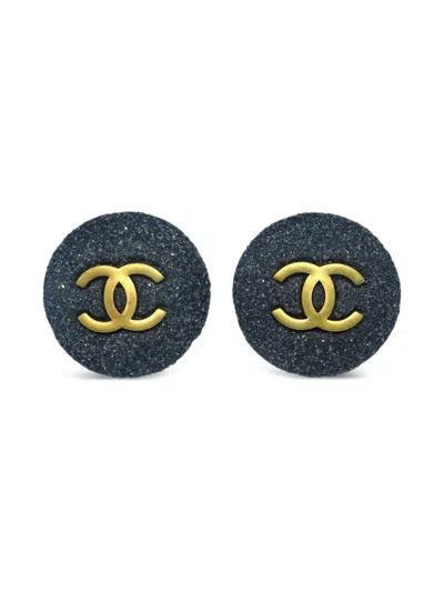 CHANEL 1994 STONE BUTTON EARRINGS
