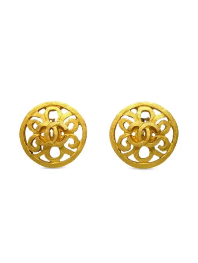 CHANEL 1995 CC BUTTON CLIP-ON EARRINGS