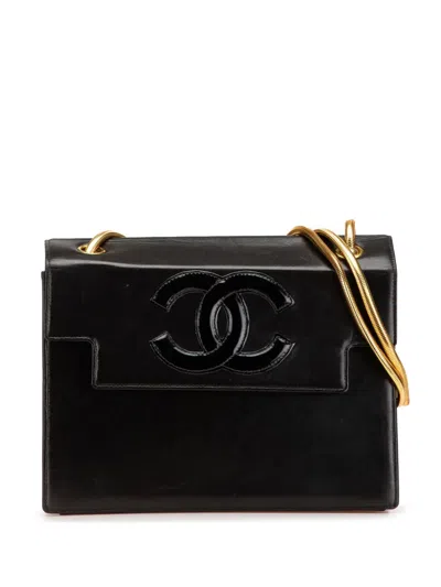 CHANEL 1996-1997 CC PATENT SNAKE CHAIN FLAP SHOULDER BAG