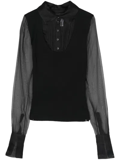CHANEL 2003 PANELLED CROPPED BLOUSE