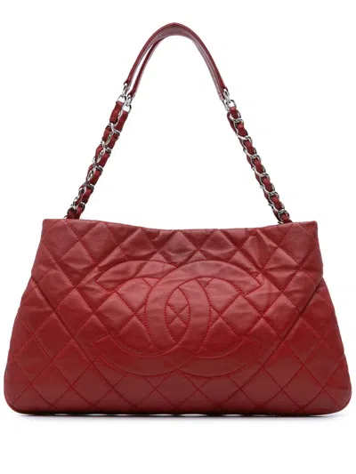 CHANEL 2011 QUILTED CAVIAR EXPANDABLE ZIP AROUND TOTE BAG