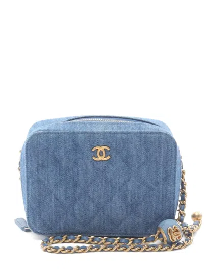 CHANEL 2021-2022 QUILTED DENIM SHOULDER BAG