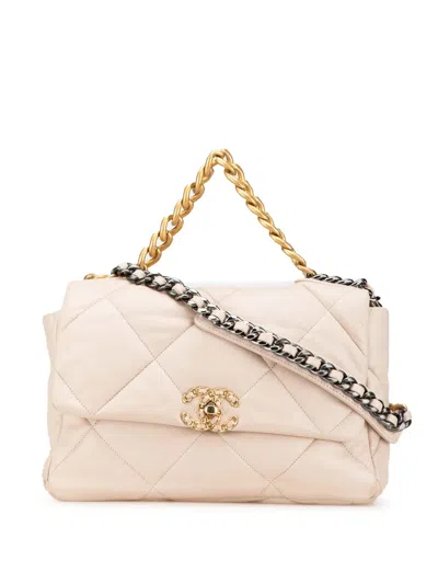 CHANEL 2021-2024 LARGE LAMBSKIN 19 FLAP SATCHEL