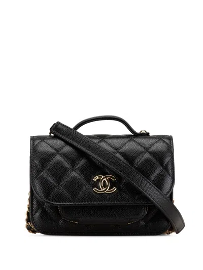 CHANEL 2021-2024 MINI CAVIAR BUSINESS AFFINITY TOP HANDLE FLAP SATCHEL