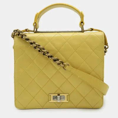 CHANEL RITA YELLOW LEATHER CHAIN SHOULDER BAG