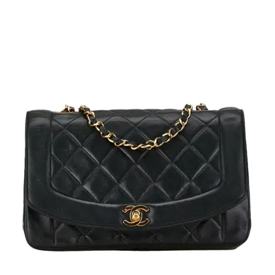 CHANEL CHANEL BLACK LEATHER SHOULDER BAG (PRE-OWNED)