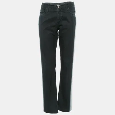 CHANEL BLACK/WHITE GRADIENT COTTON JEANS M WAIST 31"