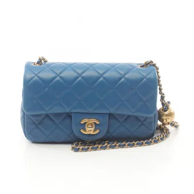 CHANEL CHANEL BLUE LEATHER SHOULDER BAG (PRE-OWNED)