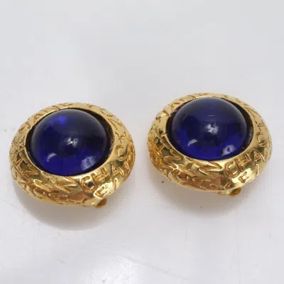 CHANEL BLUE PLATING CLIP EARRINGS (PRE-OWNED)