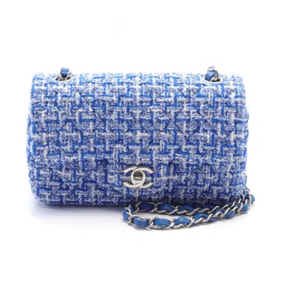 CHANEL BLUE TWEED SHOULDER BAG (PRE-OWNED)