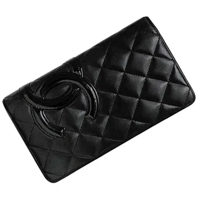 CHANEL CAMBON LEATHER LONG WALLET (BI-FOLD) (PRE-OWNED)