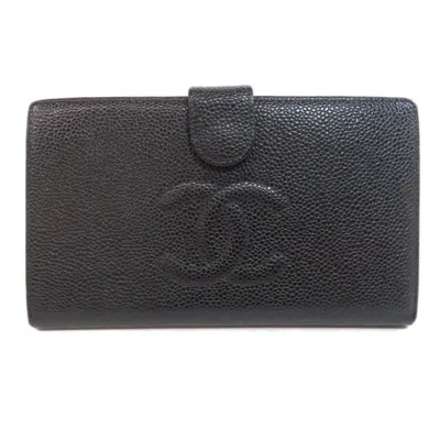 CHANEL CAVIAR LEATHER LONG WALLET (BI-FOLD) (PRE-OWNED)