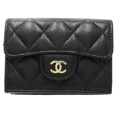 CHANEL CAVIAR LEATHER WALLET (TRI-FOLD) (PRE-OWNED)