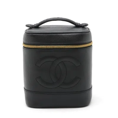 CHANEL CAVIAR SKIN CAVIAR LEATHER HANDBAG POUCH VANITY BAG (PRE-OWNED)