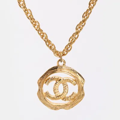 CHANEL CC GOLD TONE CHOKER NECKLACE