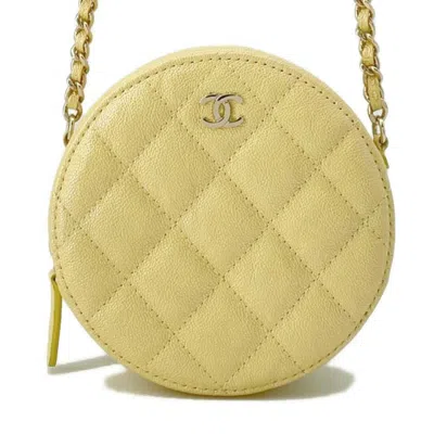 CHANEL CHAMPAGNE YELLOW CAVIAR LEATHER SHOULDER BAG (PRE-OWNED)