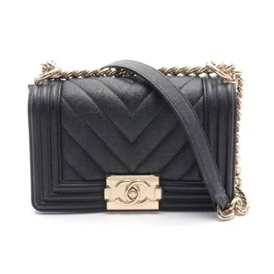 CHANEL CHEVRON (V STITCH) CAVIAR LEATHER SHOULDER BAG (PRE-OWNED)