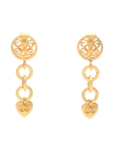CHANEL HEAR-CHARM DROP EARRINGS