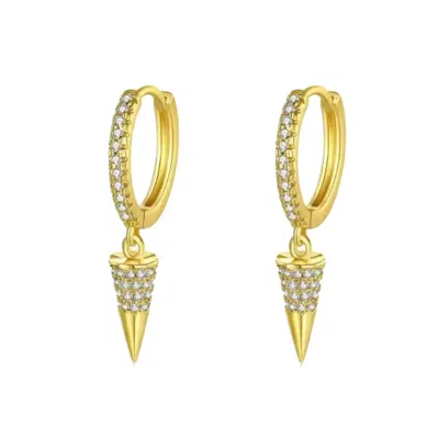 CHANEL JOAN ELKAYAM WOMEN'S GOLD DROP CRYSTAL DETAILED ARROW EARRINGS