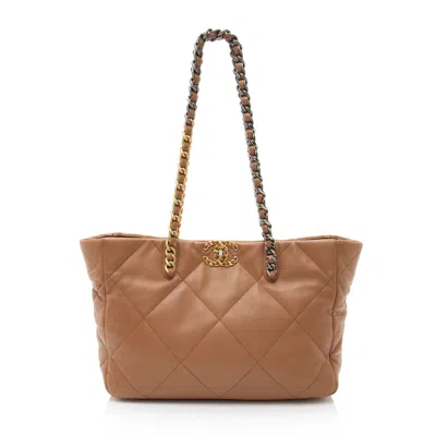 CHANEL LAMBSKIN 19 EAST/WEST SHOPPING TOTE