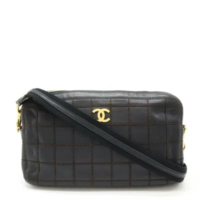 CHANEL LEATHER CHOCOLATE BAR SHOULDER BAG