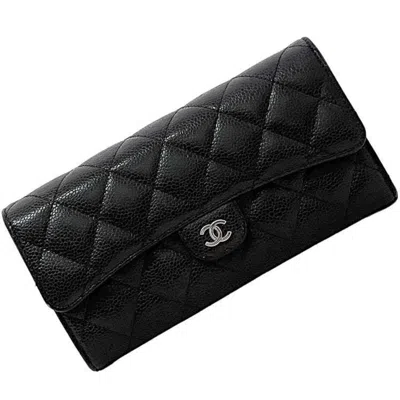 CHANEL LEATHER LONG WALLET (BI-FOLD) (PRE-OWNED)